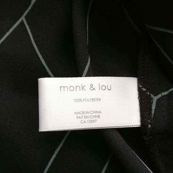 Monk & Lou black slip dress with geometric pattern - Picture 7 of 7